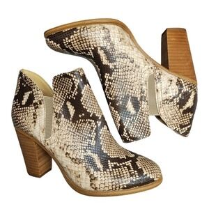 Vince‎ Camuto Famhida Booties Womens US 6.5M Multi Snake Print Leather Slip On